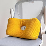 Yeknu Corduroy waist pillow office sleeping pillow computer chair waist cushion pregnant woman backrest car small pillow