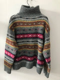 Yeknu  Knitted Floral Striped Print Autumn Pullover Sweater Women Korean Style Loose Fashion Ladies Sweaters Casual Woman Sweater