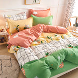 Yeknu  Single duvet cover Printed red quilt cover Thickened plant-cashmere cartoon multicolored bed cover 220x240 double bedding