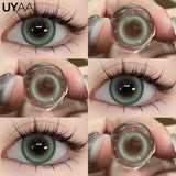 Yeknu  Contact Lenses Cosmetic Green Contact Lenses Makeup Colored Pupils Cosplay Lenses Cosmetics Beauty Woman Colored Lenses