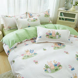 Yeknu  Single duvet cover Printed red quilt cover Thickened plant-cashmere cartoon multicolored bed cover 220x240 double bedding