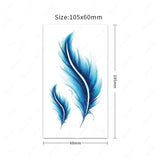 Yeknu  16pcs Tattoo Sticker Temporary Whale Bird Jellyfish Tail Color Feather Butterfly Waterproof Body Art Arm for Kids Women MenTatto