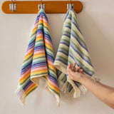 Yeknu  Rainbow Color 3D Striped Cotton Towel Super Soft Combed Cotton Towel Fresh Skin-friendly Face Towel Sbsorbent Bath Towels
