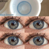 Yeknu  New Natural Color Contacts Lenses for Eyes 1Pair Colorful Beautiful Pupil Blue Colored Lenses Yearly Brown Eyes Contact
