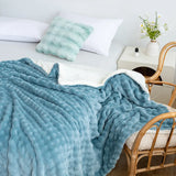 Yeknu  Thickened Bubble Fleece Blanket Double Layer Arctic Fleece Throw Blanket Conditioning Sofa Rabbit Fur Nap Flannel Blanket