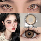 Yeknu  2pcs/pair Yearly Colored Contact Lenses Natural Green Lens Fashion Pupils Beauty gray Contact Lenses for Eyes