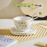 Yeknu High Beauty Female Coffee Cup Set High Grade Exquisite Afternoon Tea Cup Advanced Ceramic Mug