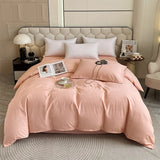 Yeknu  Japanese 100% Cotton Brushed Single Duvet Cover Striped Plaid Quilt Cover for Dorm Home Skin-Friendly Bedding for All Seasons