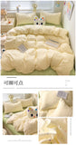 Yeknu 2025 new class A knitted cotton four-piece set, small fresh quilt cover, bed sheet floral dormitory three-piece set