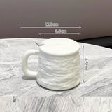 Yeknu  Creative Ceramic Stone pattern With cover Water Cups, Household Dining Room Office Items, Mug, Breakfast Milk Coffee Cup, 1Pc