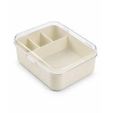 Yeknu  Large Capacity Hair Accessory Storage Box Dust Proof Transparent Desktop Organizer Multifunctional 4 Divided Compartments