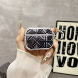 Yeknu  Suitable for high-end plated headphone protective case, stylish geometric pattern shock-absorbing cover, with mountain buckle