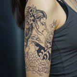 Yeknu  Japanese geisha, lasting 1-2 weeks waterproof, temporary tattoo stickers, man and woman,semi-permanent arm fake tattoos