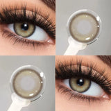 Yeknu  1Pair New Myopia Colorld Contact Lenses With Degree Cleopatra Series 2.0 Lenses Natural Brown Big Eyes Gray Contacts