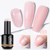 Yeknu  15ml Nude Pink Quick Construction Gel Jelly Color Semi Transparent Gel Nail Polish Rubber Base Soak Off UV LED Gel