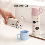 Yeknu  500ml Fashion Cartoon Stainless Steel 316 Vacuum Flask With Straw Portable Girl Student Thermos Mug Travel Tumbler