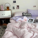 Yeknu  New Washed Cotton Single Quilt Cover Solid Color Double Duvet Cover Skin Friendly and Comfortable Bedding 150x200 180x220