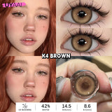 Yeknu  2pcs/pair Yearly Colored Contact Lenses Natural Green Lens Fashion Pupils Beauty gray Contact Lenses for Eyes
