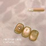 Yeknu  1-24pcs WS Summer Ice Transparents Pink Blue Glass Bead Cat Eye Gel Nail Polish 2025 New Style Nail Salon Nail Art Nail Supplies