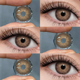 Yeknu  1 Pair Colored Contact Lenses 42% Water Yearly Korean Lenses High Quality Lenses Green Lenses Natural Gray Pupils