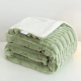 Yeknu  Double Layer Rabbit Arctic Fleece Blanket Flannel Blanket Nap Air Conditioning Throw Blanket Milk Fleece Blanket