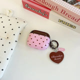 Yeknu  Simple pink brown love pendant Airpods4/3 earphone protective case cover pro2 second, third and fourth generation