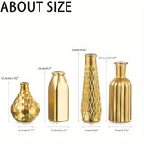Yeknu  Cylindrical Gold Glass Vase, Gilded Finish Antique Art Style, Home Decoration, Table Centerpiece, Halloween Christmas Decoration