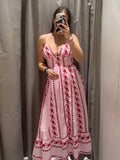 Yeknu  Elegant Printed Women's Dress Sleeveless Slip Top A-Line Waist-Closed Lady Dresses Summer Autumn Female Vacation Robe New