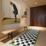 Yeknu  Checkerboard Plaid Rug Door Mat Soft Thick Fluffy Tuftted Door Floor Carpet Bathroom Absorbent Rug Toilet Kitchen Entrance