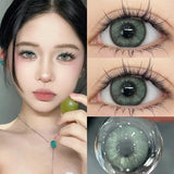 Yeknu  2PCS Color Contact Lenses with Myopia diopter Beauty Soft Lens Green Pupil for Natural Effect Eye Brown Free Shipping