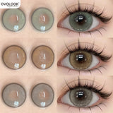 Yeknu  Glaze Series Contact Lenses for Eyes Color Beauty Pupils Natural Eye Lenses for Myopia 2pcs Brown Green Blue Makeup Lens