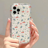 Yeknu  Cute Cherry Phone Case For iPhone 17 15 16 13 11 12 14 Pro Max 7 8 Plus Air 16e XR SE Shockproof Soft Clear Cover Coque
