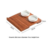 Yeknu  Korean-style cold food rice cake wooden tray, coffee plate, retro dipping sauce snack plate, Korean cuisine tableware
