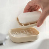 Yeknu  Portable Soap Dishes Double-layer Plastic Soap Box Household Bathroom Drain Soap Tray Bathroom Soap Box With Cover