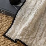 Yeknu  Black-edged Linen Curtains,Curtains, Light-transparent, Living Room, Floating Windows, High-end French Medieval Style