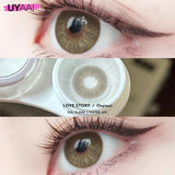 Yeknu  2PCS Color Contact Lenses (Pearl Series) Brown Natural Lenses Gray High Quality Eye Contacts 14.5mm Big Pupil Beauty Lense