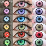 Yeknu  2PCS Halloween Color Contact Lenses with Prescription Cosplay Blue Contact Lens Covering Pupils Beauty Eyes Cosmetics