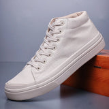 Yeknu  Spring and Autumn High Top Canvas Shoes Men's All-match High Top Casual Sneakers Breathable Deodorant Men's Denim Shoes