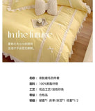 Yeknu Korean Princess Style Bedding Sets Ins Lace Bowknot Duvet Cover Fitted Sheet For Girl Woman Home Bedroom Kawaii Bed Linens
