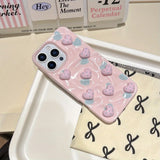 Yeknu  Simple pleated love three-dimensional suitable for Apple 15 mobile phone case iphone16promax new model