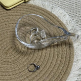Yeknu  Retro Pear-shaped Glass Bowl Sauce Glass Dish Bowl  Japanese Food Dish Dipping Glass Transparent Glass Plate Jewelry Tray