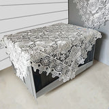 Yeknu  Luxury white lace tablecloth, water soluble, embroidered roses for tea, wedding, kitchen, party, christmas, new year, decoration