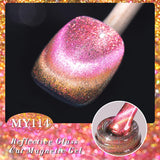 Yeknu  10ml Super Shining Reflective Cat Magnetic Gel Ultra Shine Glitter Red Silver Soak Off UV LED Gel Nail Art Varnish