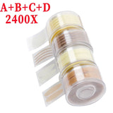 Yeknu Invisible Double Eyelid Sticker 2400PCS Lace Eye Lift Strips Self-adhesive Double Eyelid Tapes Clear Beige Eye Tapes Makeup Tool