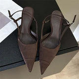 Yeknu  Sexy Spring Buckle Strap Women Pumps Sandals Fashion Thin Heels Shoes Elegant Pointed Toe Mules
