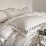 Yeknu Luxury 1000TC Egyptian Cotton Solid Color Hotel Style Embroidery Bedding Set Duvet cover Set Flat/Fitted Bed Sheet Pillowcases