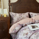 Yeknu 100% Cotton Bedding Set Ins Korean Floral 3D Printed Duvet Cover Bed Linen Flat Sheets Set 2 Pillowcases Twin Double Queen Size