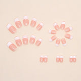 Yeknu  24 PCs Short French Minimalist Nails with 1 Jelly and 1 Nail File