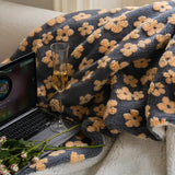 Yeknu  Retro Jacquard  Blended Cover Blanket Multifunctional Sofa Nap Blanket Thick Blanket