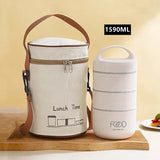 Yeknu  1590ml Large Capacity Stainless Steel 304 Lunch Box Leak-Proof Multilayer Thermal Bento Box Adult Student Soup Food Container